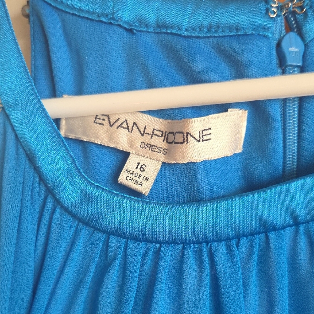 Evan Picone Blue Midi Dress - Picture 3 of 3